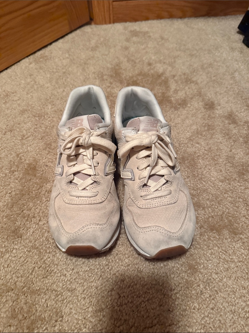 New Balance 574 Women’s Light Beige Suede Sneakers
